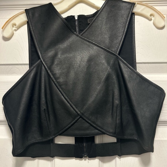 BCBGMAXAZRIA leather crop - Picture 3 of 3